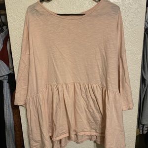 Oversized Pink Peplum Top